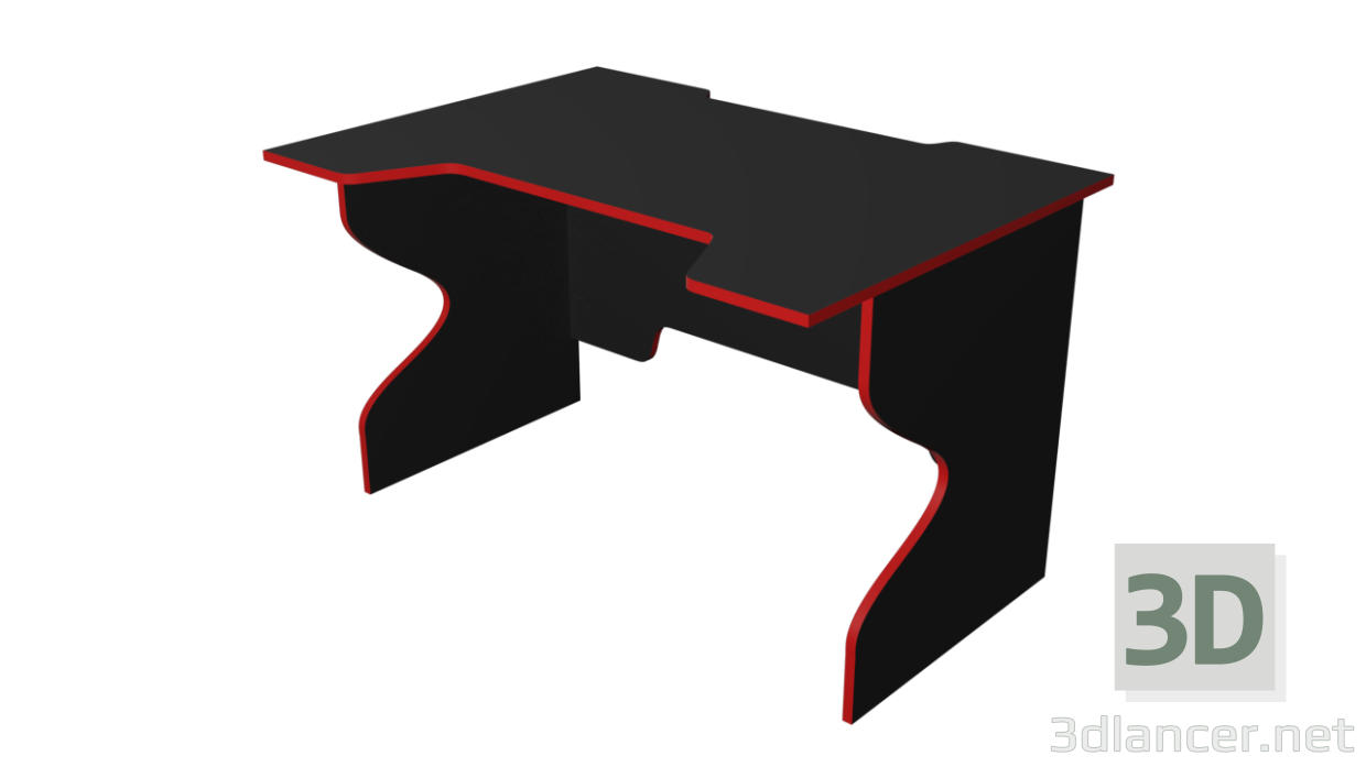 Modelo 3d Mesa de computador para jogos - preview