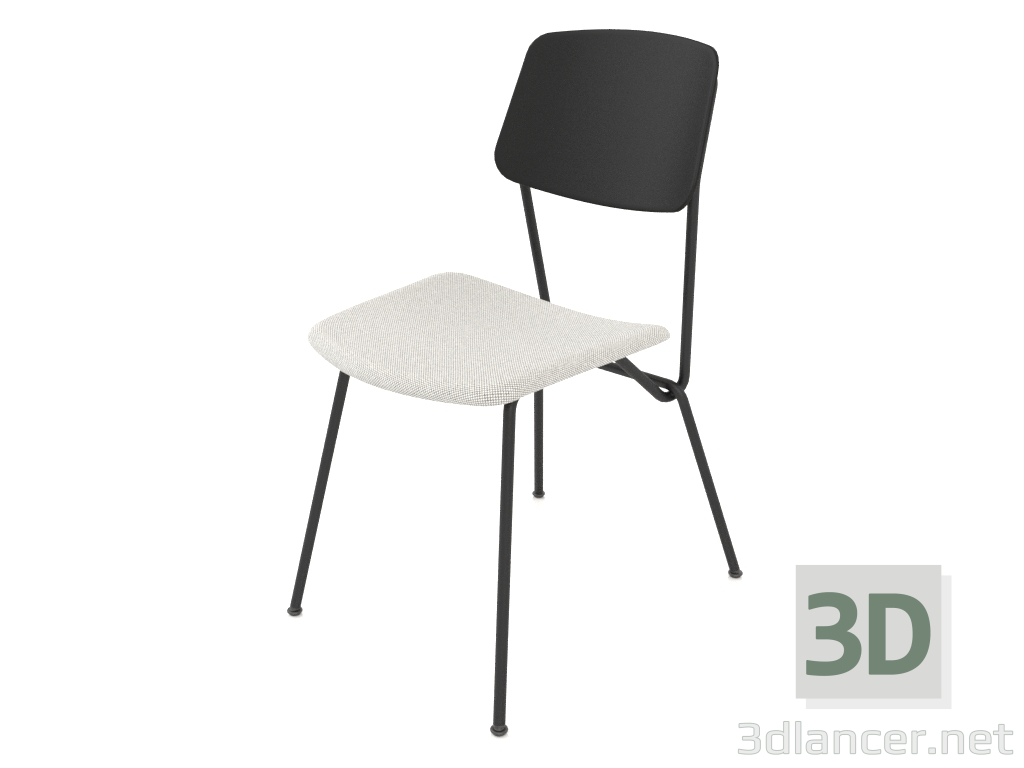 3d model Silla Strain con asiento blando h81 (contrachapado negro) - vista previa