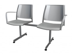 2-person bench polipro without armrest for the middle for the conference