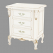 3d model Bedside table three drawers BN8833 (white with gold patina) - preview