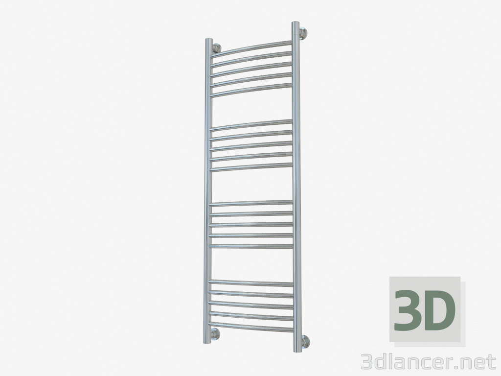 3d model Heated towel rail Bohemia + curved (1200x400) - preview