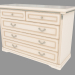 3d model Chest of drawers with five (1276x870x495) - preview