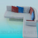 3d model Corner sofa with colorful cushions - preview