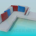 3d model Corner sofa with colorful cushions - preview