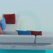 3d model Corner sofa with colorful cushions - preview