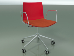 Silla 0302 (5 ruedas, con reposabrazos, LU1, con cojín de asiento, PO00104)