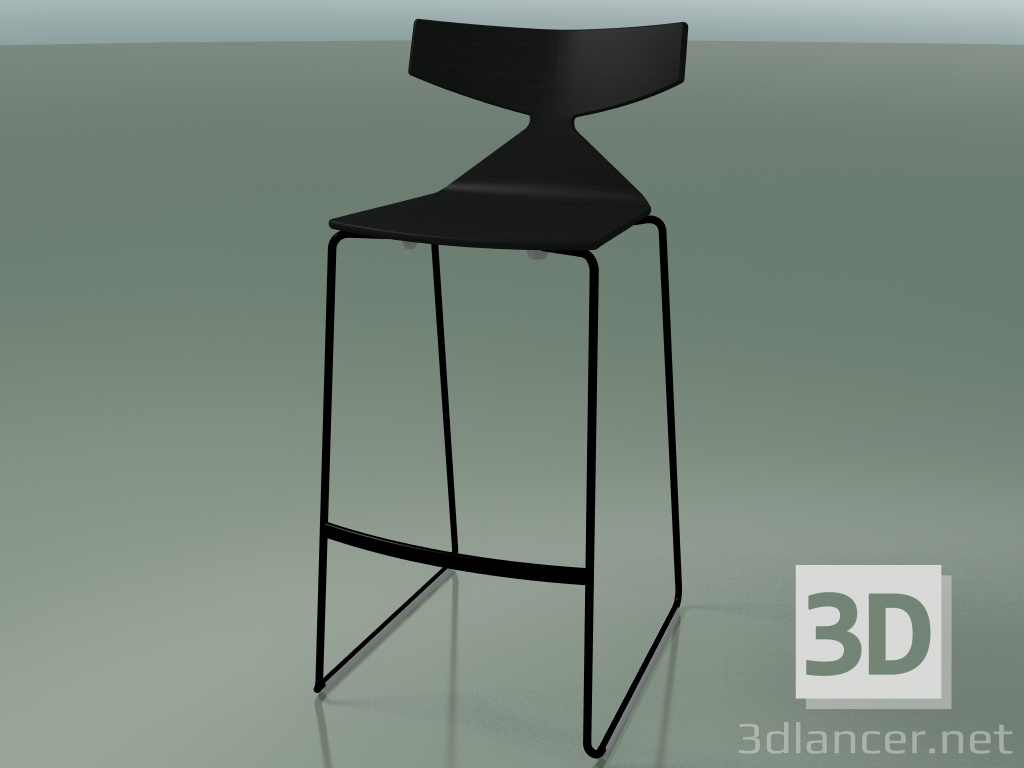 modello 3D Sgabello da bar impilabile 3704 (nero, V39) - anteprima