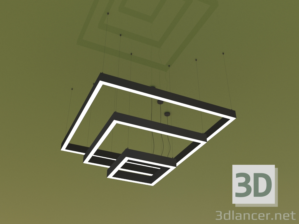 3d model Luminaire KVADRATO TRIO (1145 mm) - preview