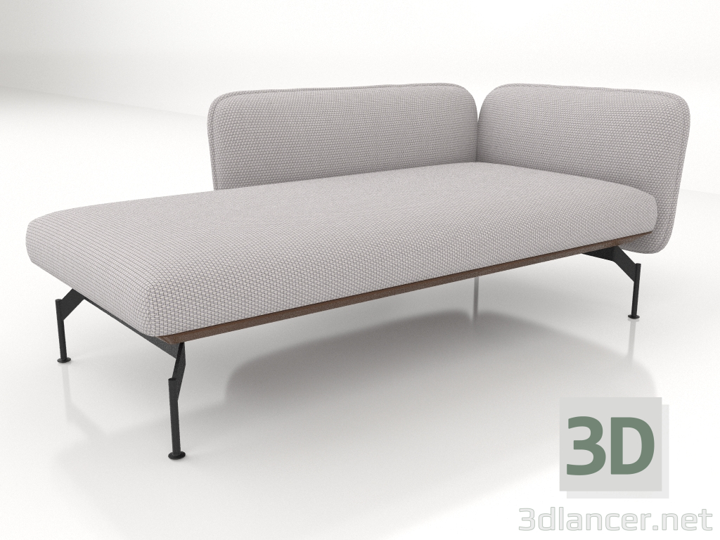 3D Modell Chaiselongue mit Armlehne 110 links (Lederpolsterung außen) - Vorschau