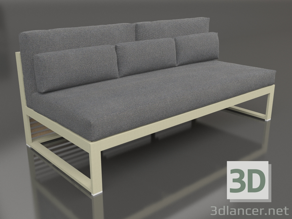 Modelo 3d Sofá modular, secção 4, encosto alto (Ouro) - preview