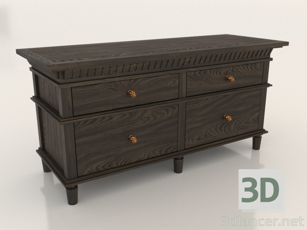 3d model TV console (2 sections) - preview