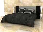 Double Bed With Quilted Blanket