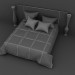 Doppelbett mit Steppdecke 3D-Modell kaufen - Rendern