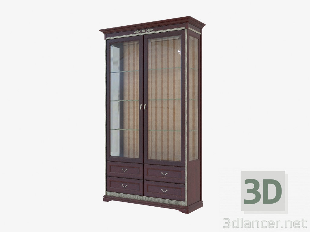 3d model Armario de dos puertas para vajilla (1259x2149x432) - vista previa