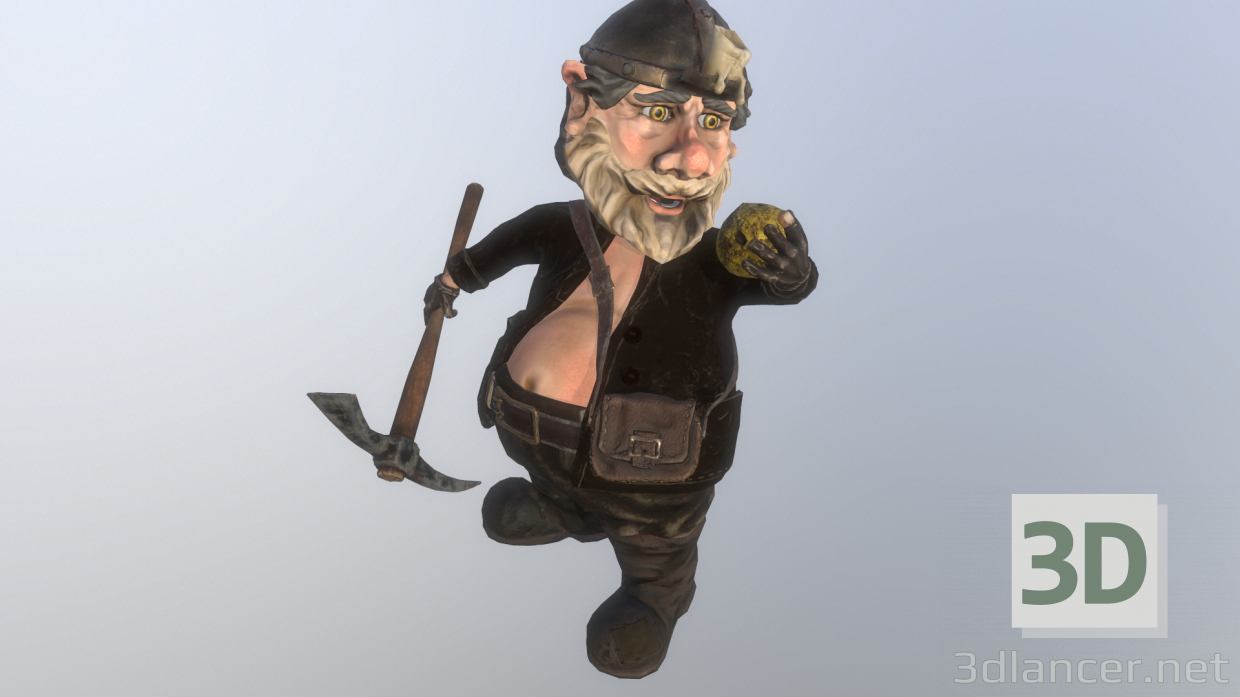 3d Gnome miner model buy - render