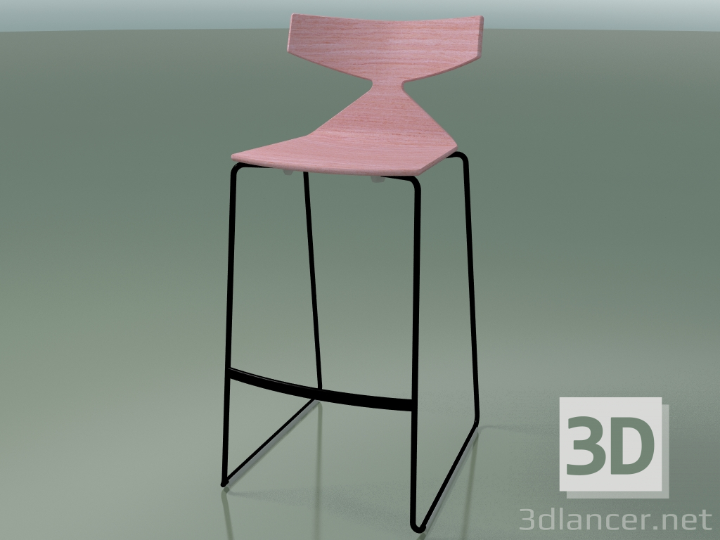 Modelo 3d Tamborete de barra empilhável 3704 (rosa, V39) - preview