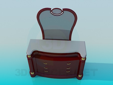 3D modeli Vanity altın desenli - önizleme