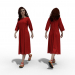 Mujer, en, vestido rojo 3D modelo Compro - render