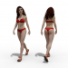 modello 3D di Donna in abito rosso comprare - rendering