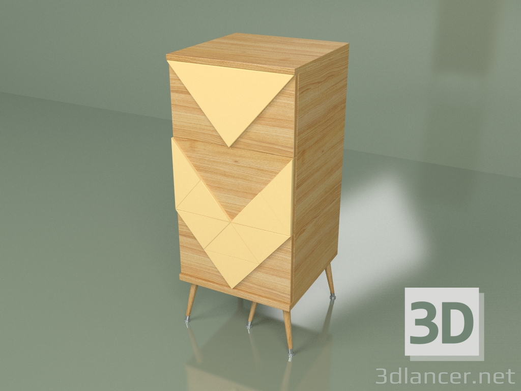 Modelo 3d Cômoda pequena Slim Woo (amarelo ocre) - preview