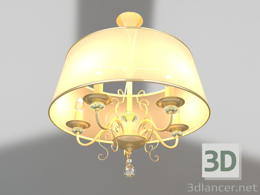 modello 3D Lampadario Driana (FR2405-PL-05C-BZ) - anteprima