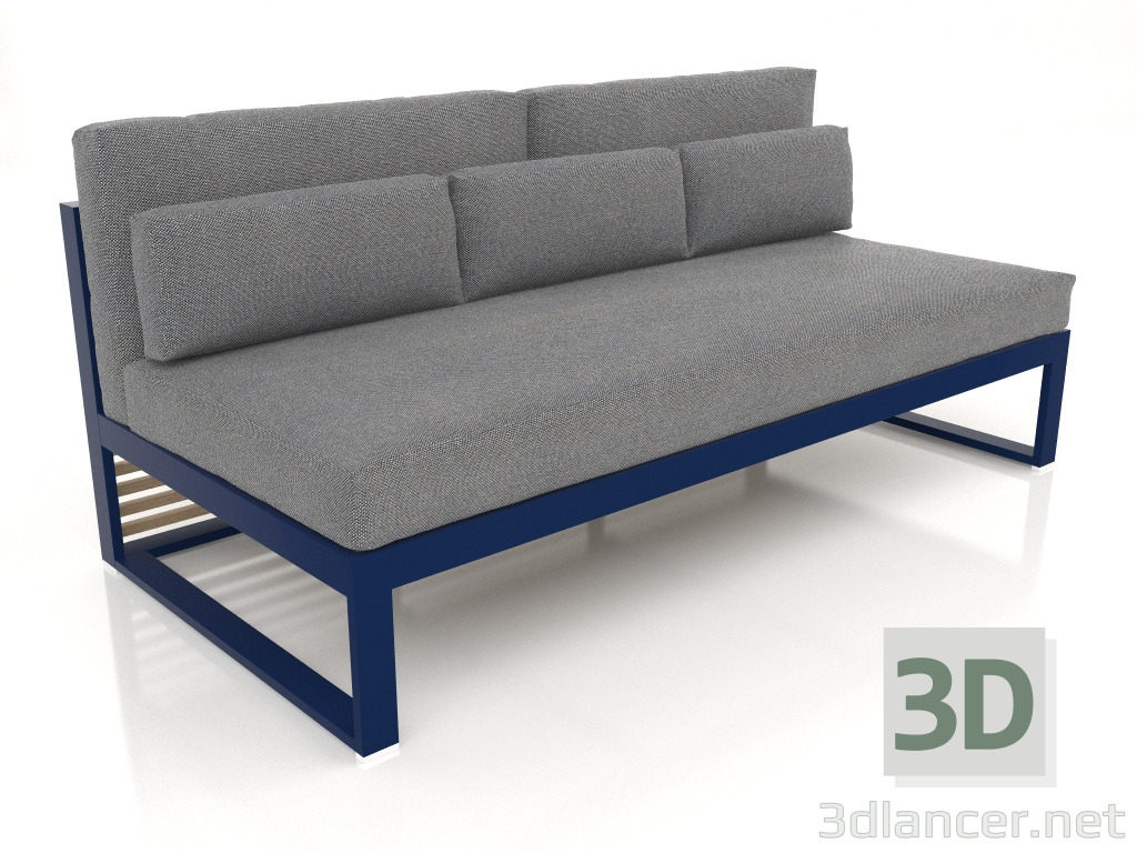 3d model Sofá modular, sección 4, respaldo alto (Azul noche) - vista previa