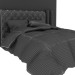 modèle 3D de Lit Double de Style néo-baroque avec couverture matelassée acheter - rendu