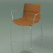 3d model Chair 0351 (4 legs with armrests, teak effect) - preview