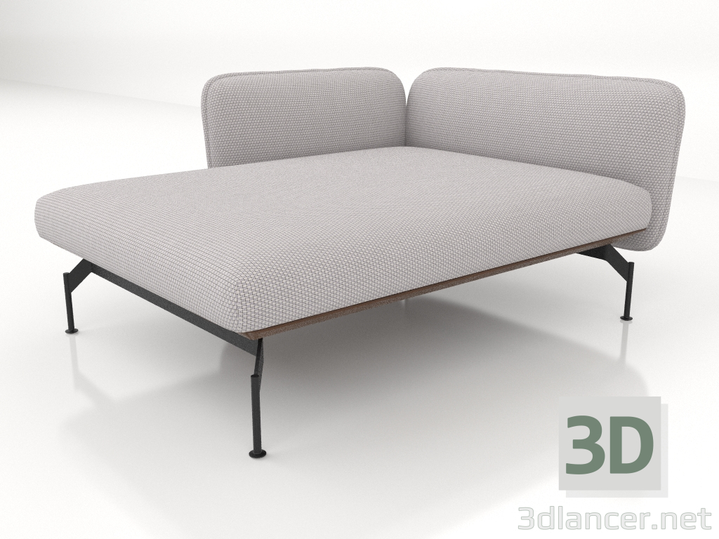 modello 3D Chaise longue 125 con bracciolo 85 a sinistra (rivestimento esterno in pelle) - anteprima