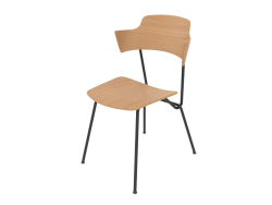 Strain chair with plywood back and armrests h81