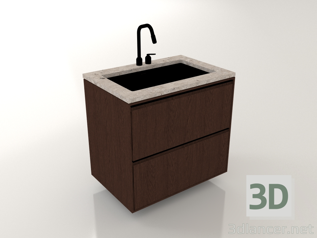 modello 3D Lavabo grande 90 cm - anteprima