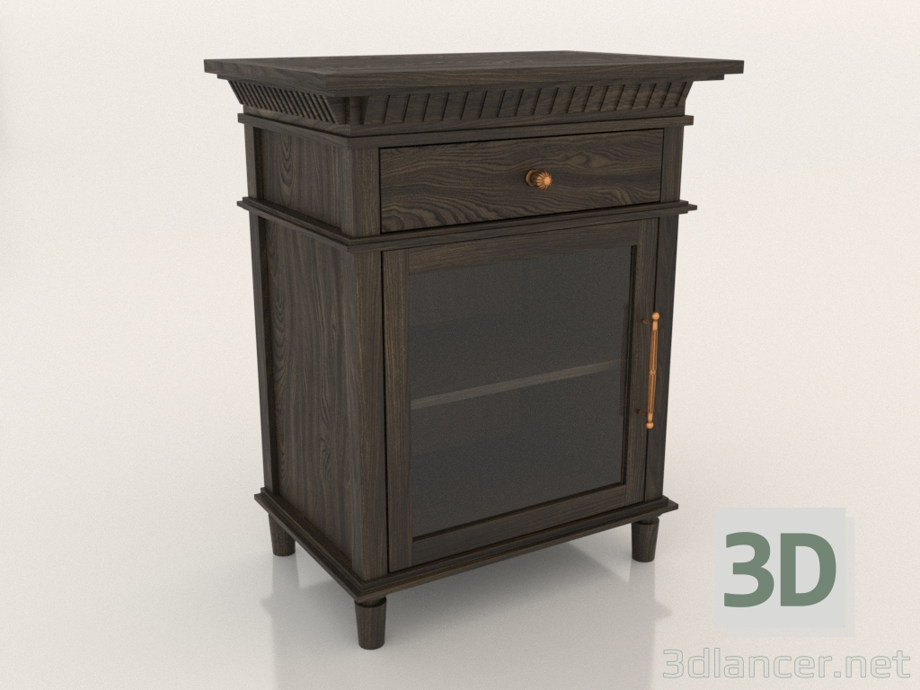 Modelo 3d Cômoda (1 seção) com portas de vidro - preview