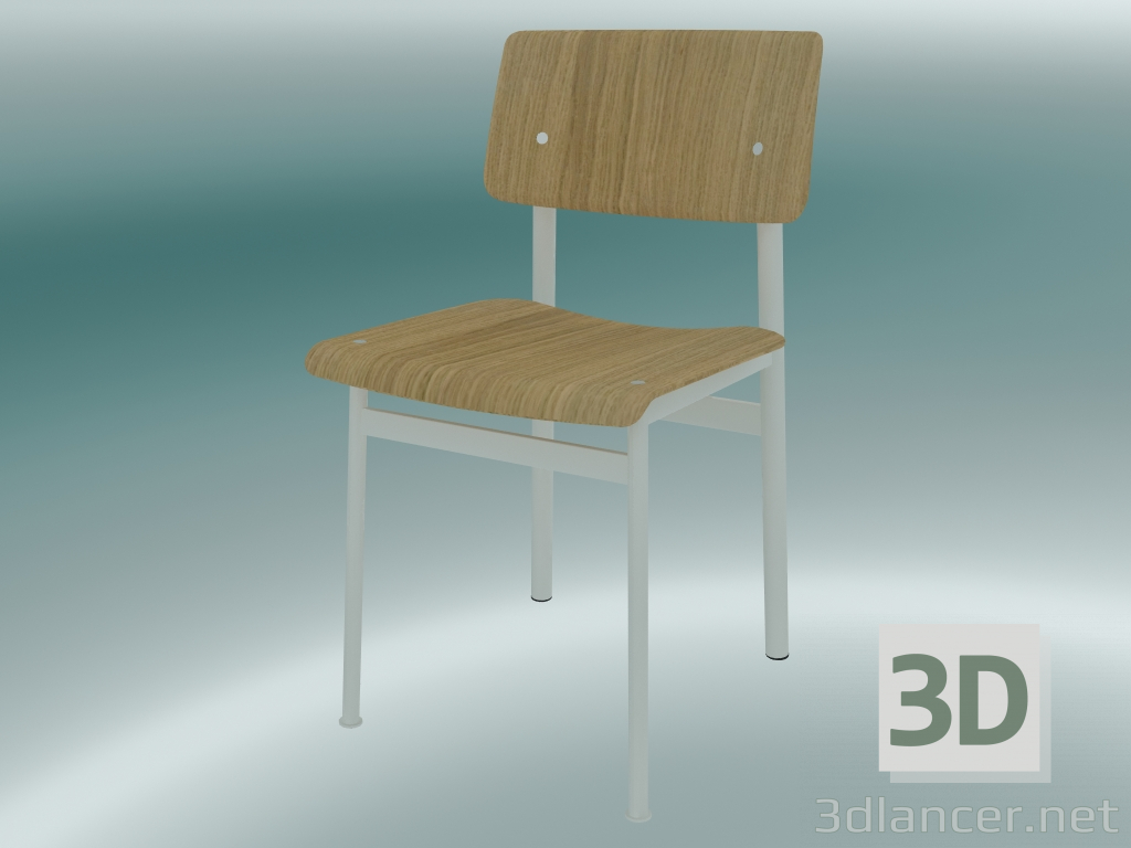 3d model Silla Loft (Roble, Blanco) - vista previa