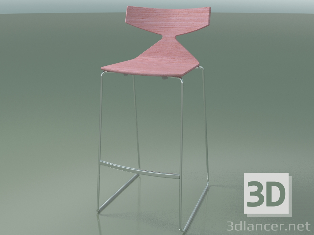 3d model Taburete de bar apilable 3704 (rosa, CRO) - vista previa