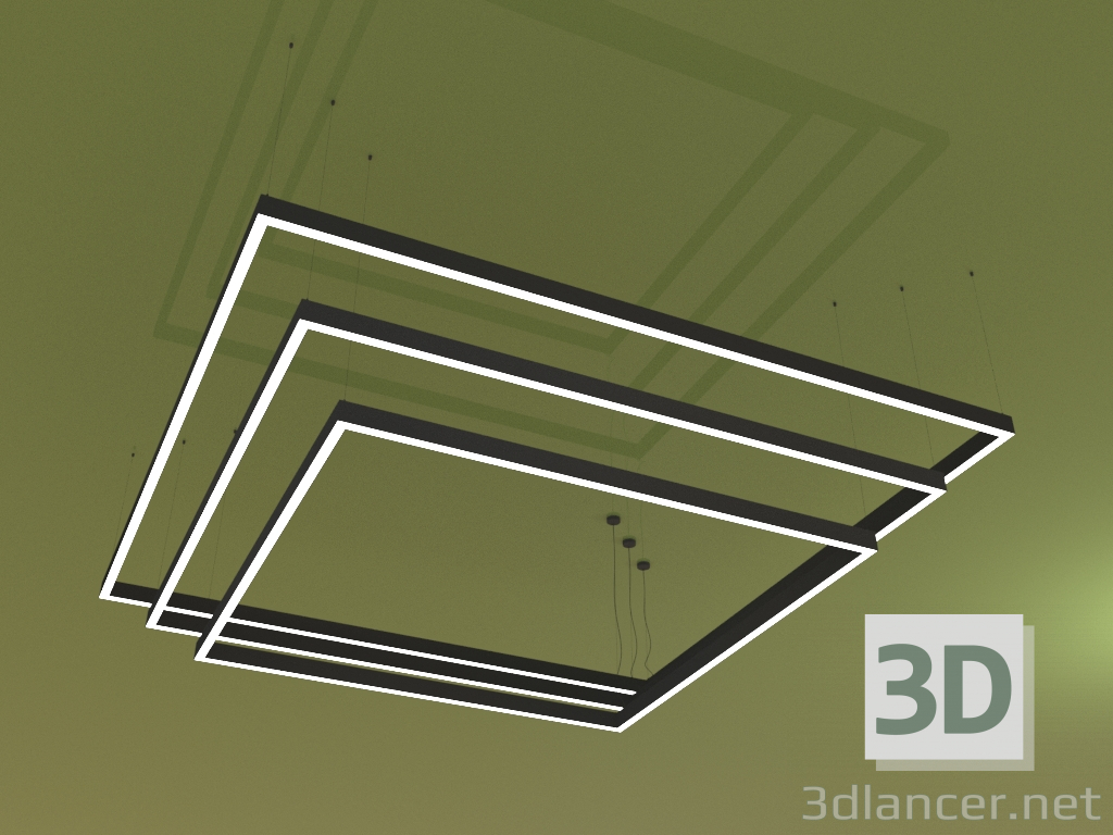 modello 3D Apparecchio KVADRATO TRIO (2565 mm) - anteprima