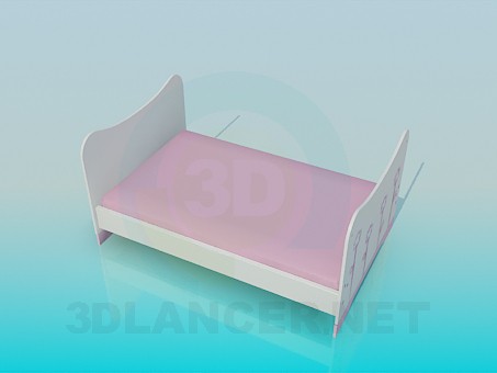 3d model Cot for baby girls - preview