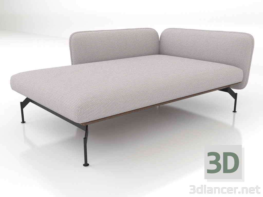 Modelo 3d Chaise longue 125 com apoio de braço 85 à esquerda (001) (estofamento em couro na parte externa) - preview