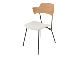 Silla Strain con respaldo, reposabrazos y tapizado de asiento de madera contrachapada h81