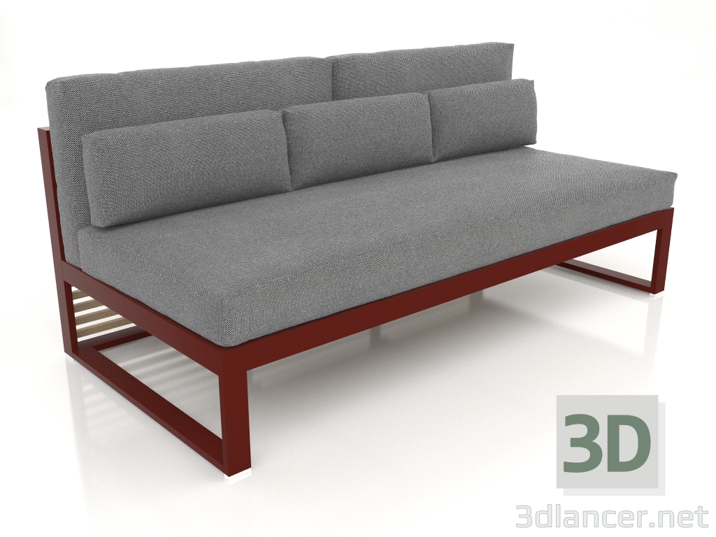 3d модель Диван модульний, секція 4, висока спинка (Wine red) – превью