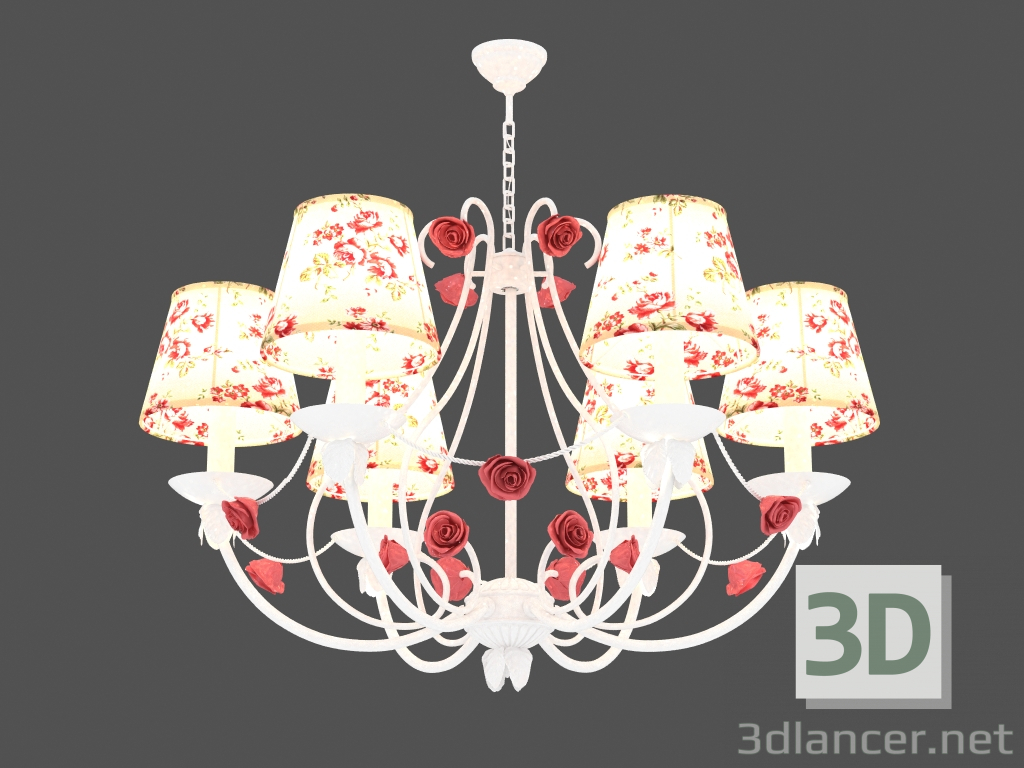 3d model Chandelier with lampshades (S110009 6) - preview