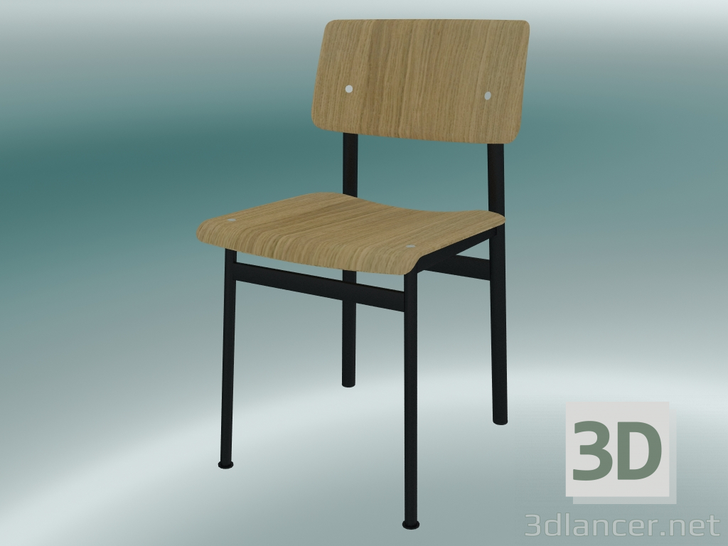 3d model Silla Loft (Roble, Negro) - vista previa