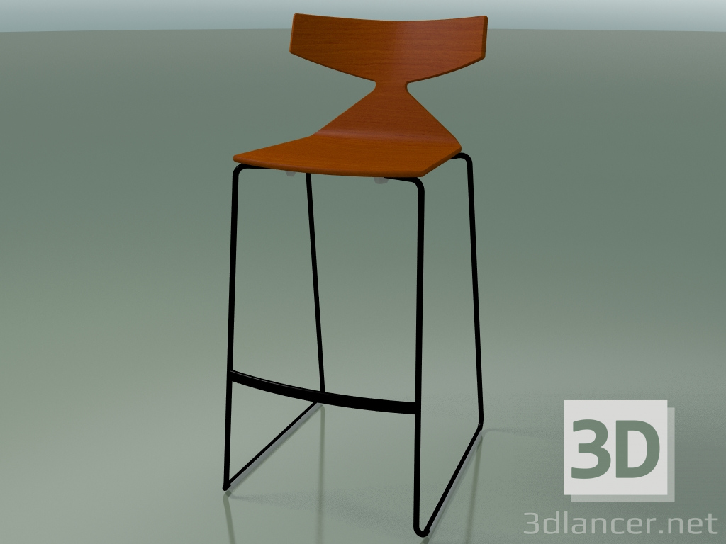 3D Modell Stapelbarer Barhocker 3704 (Orange, V39) - Vorschau