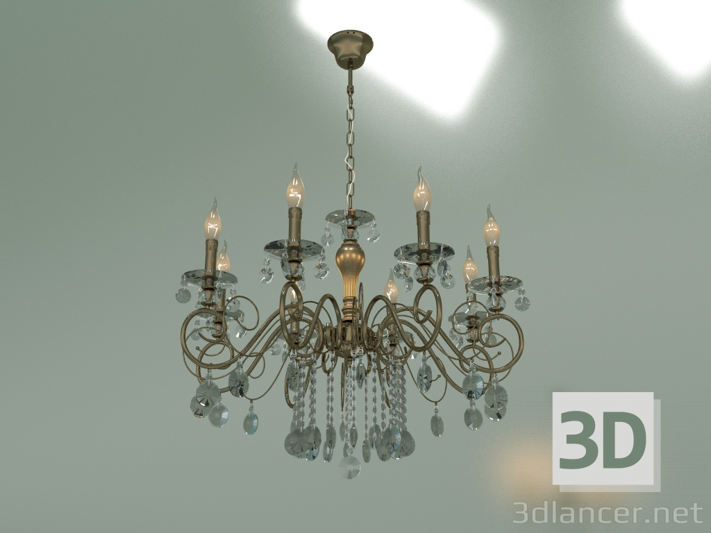 3D modeli Sarkıt avize Ravenna 10104-8 (antika bronz berraklığında kristal) - önizleme