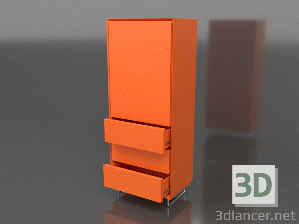 3d model Cómoda TM 013 (abierta) (600x400x1500, naranja brillante luminoso) - vista previa