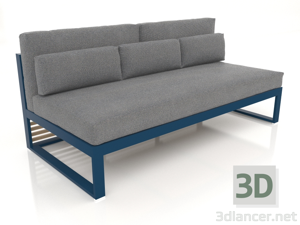 Modelo 3d Sofá modular, seção 4, encosto alto (azul cinza) - preview