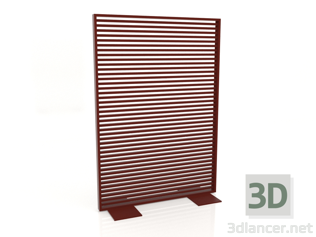 modello 3D Parete divisoria in alluminio 120x170 (Rosso vino) - anteprima