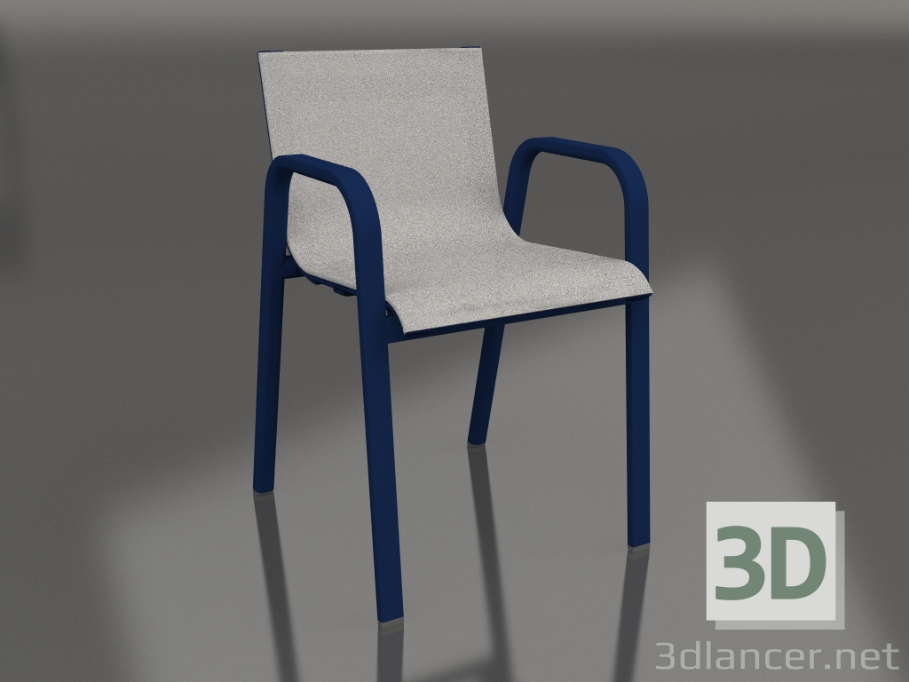 modèle 3D Chaise de salle à manger (bleu nuit) - preview