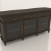 3d model Chest of drawers (3 sections) with glass doors - preview