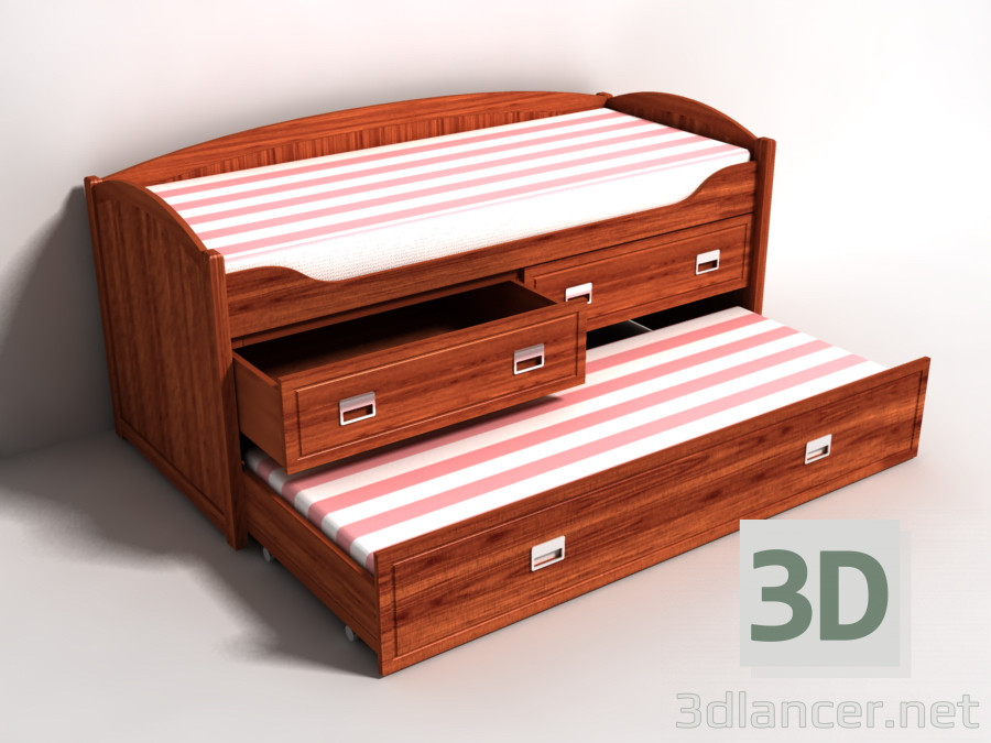 3D modeli Yatak ranza - önizleme