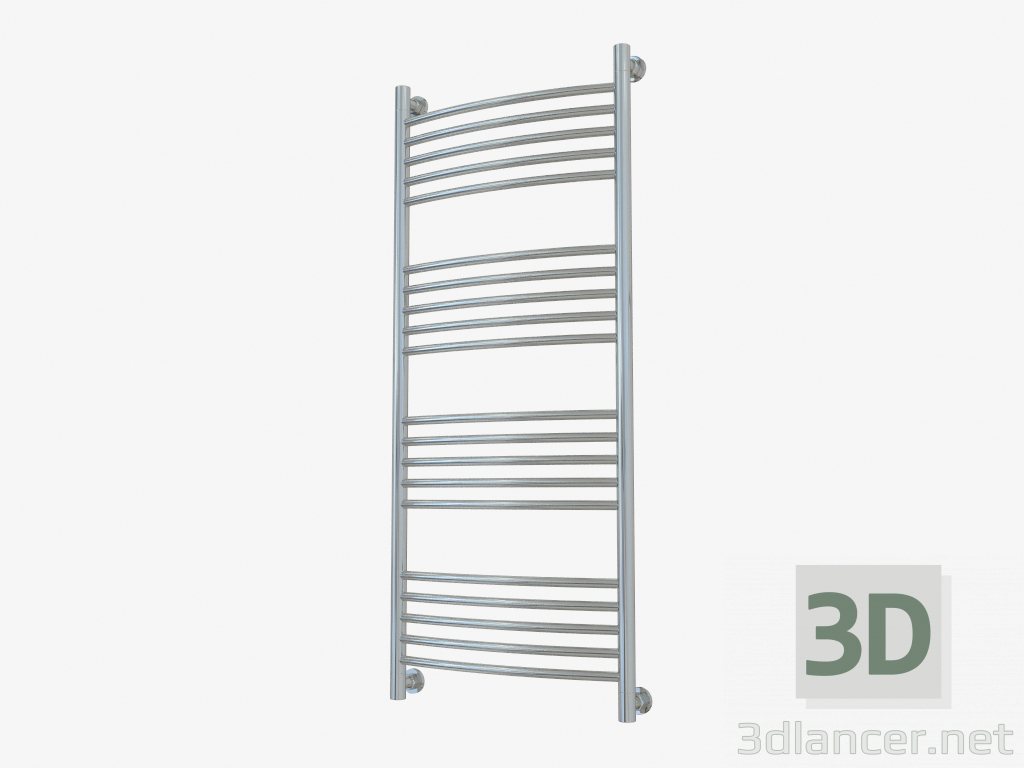 3d model Heated towel rail Bohemia + curved (1200x500) - preview